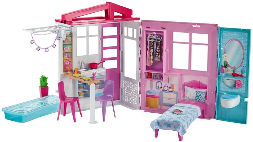 Barbie Dollhouse, Portable 1-Story Playset