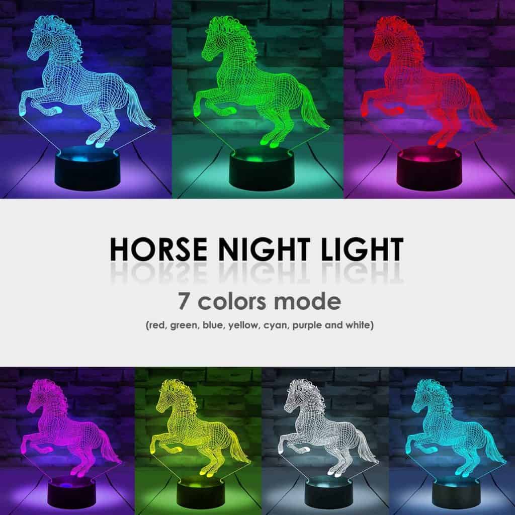 Elsent Remote and Touch Control Horse Night Lights, Dimmable LED Bedside Lamp