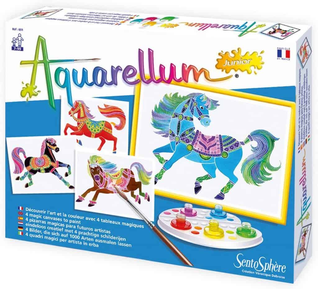 SentoSphere Aquarellum Junior - Horses - Arts and Crafts Watercolor Paint Set